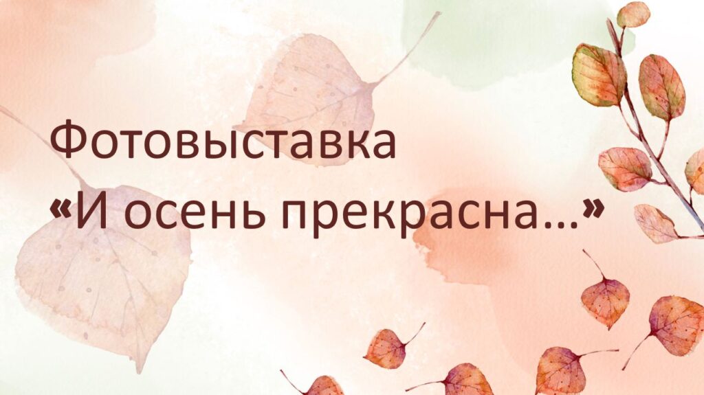 Фотовыставка «И осень прекрасна…» 🍂